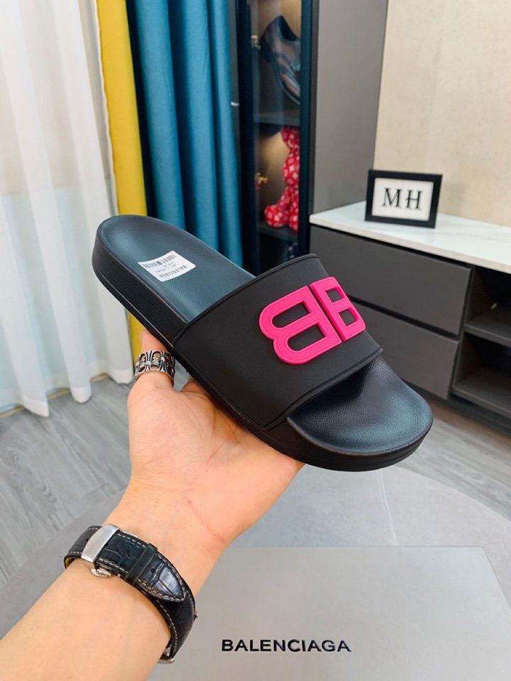 BALENCIAGA BB POOL SLIDE SANDALS