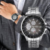 Men's Stainless Steel Quartz Watch – Luminous, Calendar, Sports Style