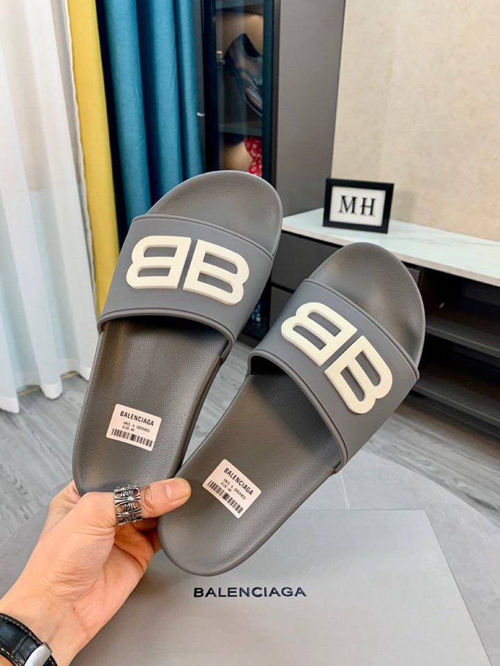 BALENCIAGA BB POOL SLIDE SANDALS